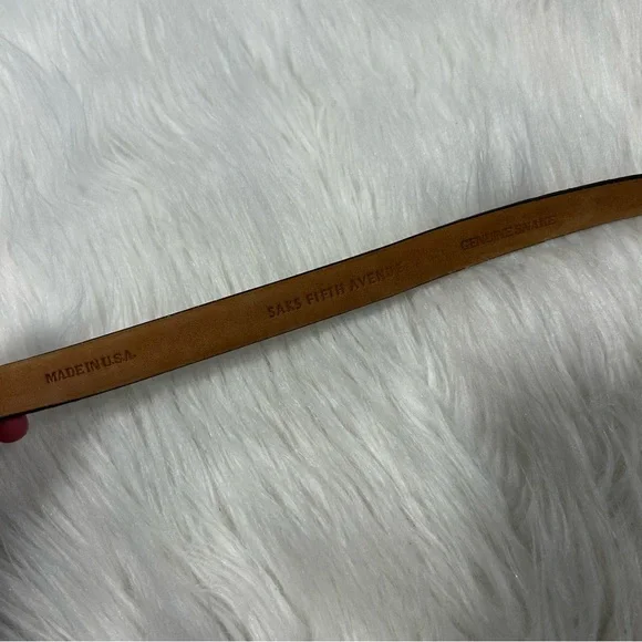 Vintage Saks Fifth Avenue Snakeskin Genuine Leather Belt Size Medium - Picture 3 of 5